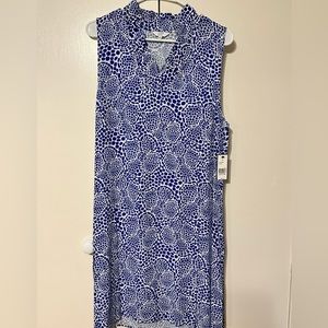 Crown & Ivy Blue and White Dress